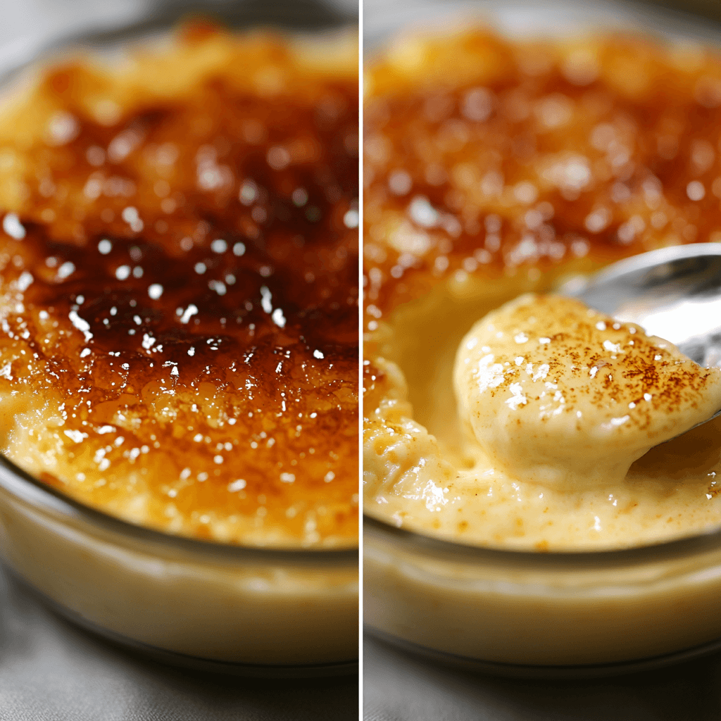 Textural differences between crème brûlée and custard highlighted.