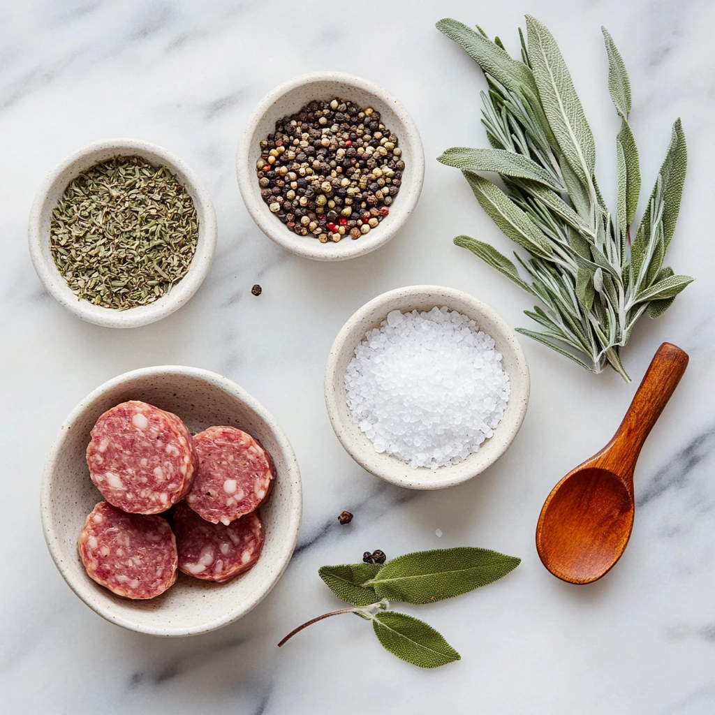 Sausage seasoning ingredients.