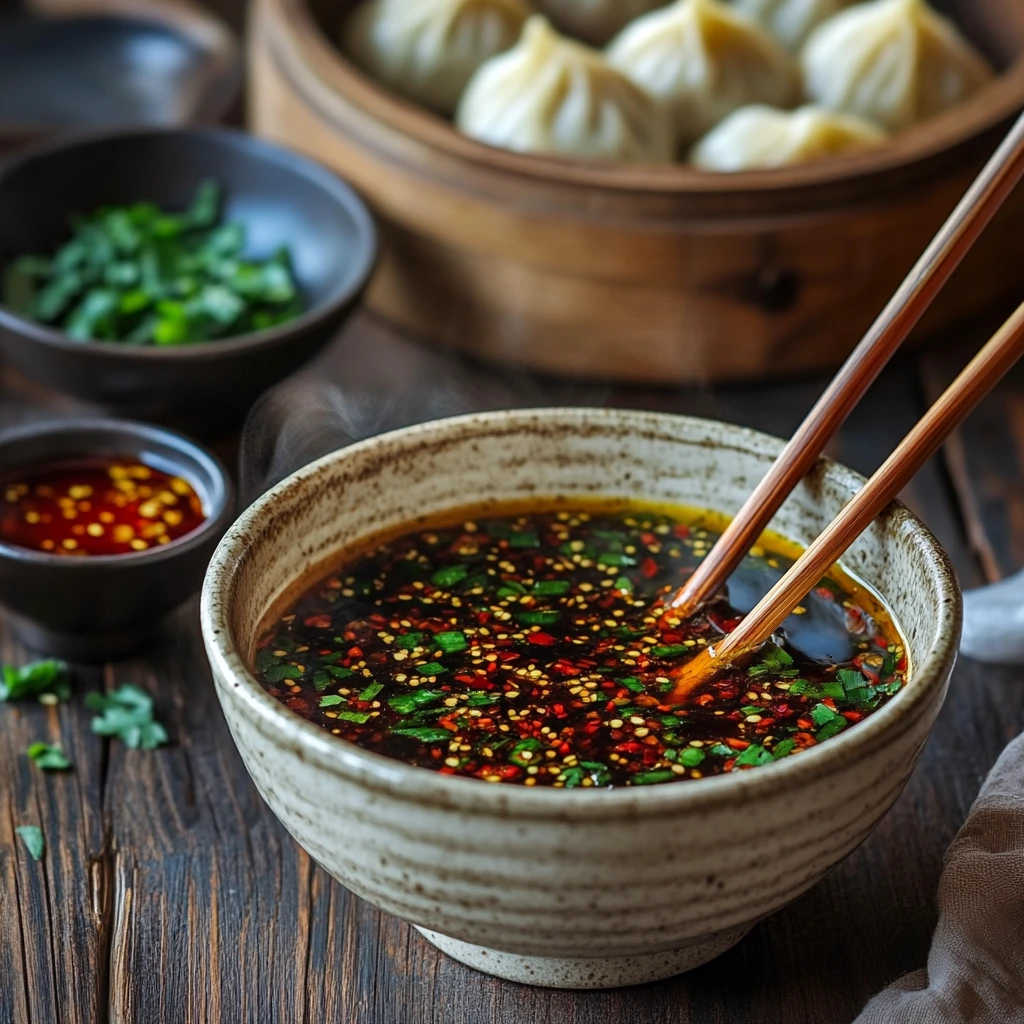 Dipping sauces for vegan dumplings.