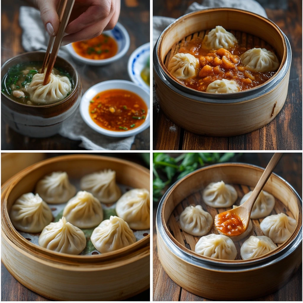 Making vegan soup dumplings step by step.