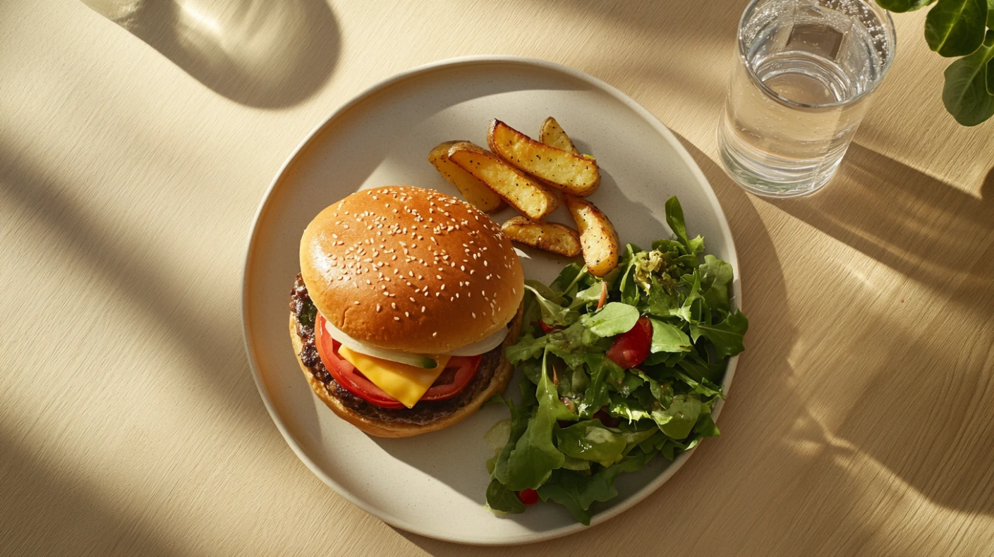 What Is the Healthiest Way to Eat a Hamburger
Balanced Burger Meal With Healthy Sides