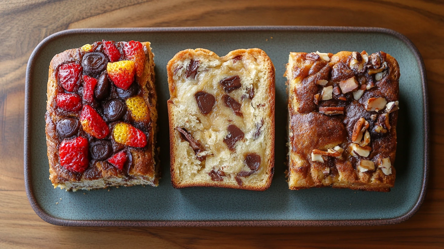 Three types of garbage bread for different occasions.