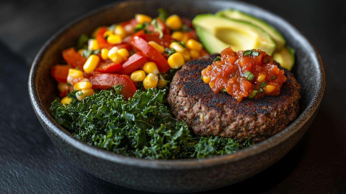 How many calories are in a burger bowl? Vegan Black Bean Burger Bowl