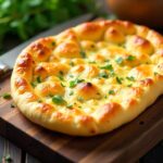 Cottage cheese flatbread on board